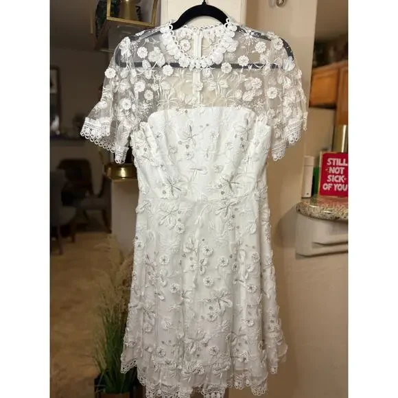 Shoshanna White Fit and Flare Sora Dress Size 2 NEW MSRP $550.00